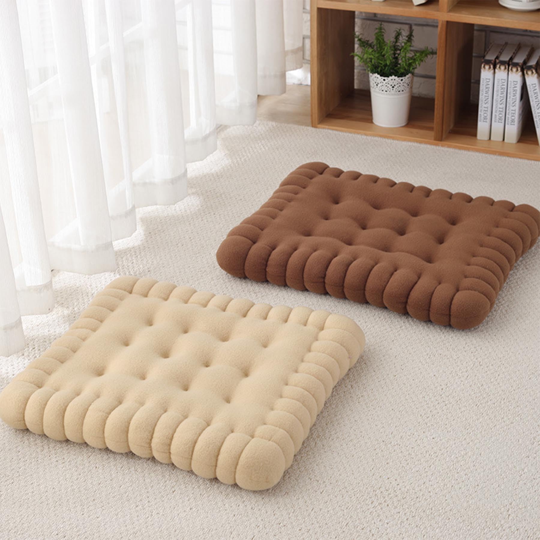 Cuscino da pavimento morbido e accogliente, creativo, a forma di bio, per yoga e soggiorno, marrone, 50 x 60 cm, ideale per meditazione, relax e decorazione della casa