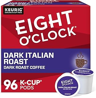 Eight O'Clock Coffee Dark Italian Roast Single-Serve Keurig K-Cup Pods, Medium Roast Coffee Pods, 96 Count