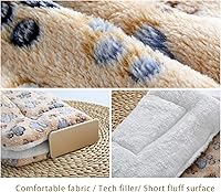 Vista 4 de 2 Pcs Pet Bed Mats. Ultra Soft Pet (Dog/Cat) Bed with Cute Prints. Reversible Faux Lambswool Kennel Pad for Medium Small Dogs and Cats. Machine