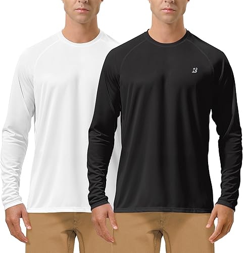 Vista 57 de Roadbox - Camisetas de protección FPU 50+ para hombre, de manga larga, para correr, exteriores, senderismo, natación, pesca Paquete de 2 - Gris