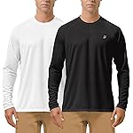 Roadbox Men\'s 2 Pack UV Sun Protection SPF UPF 50+ Long Sleeve Quick Dry Fishing Shirts Outdoor Rash Guard for Running Hiking Swimming