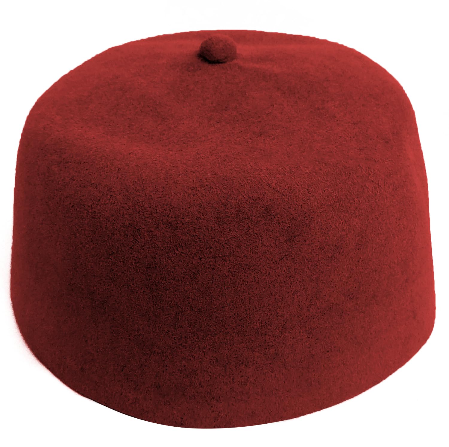 Desert Dress Men's Red Fez 100% Wool Turkish Fez Tarbush Exotic Ottoman Wear Arabic Tarboosh Moroccan Hat (Red)