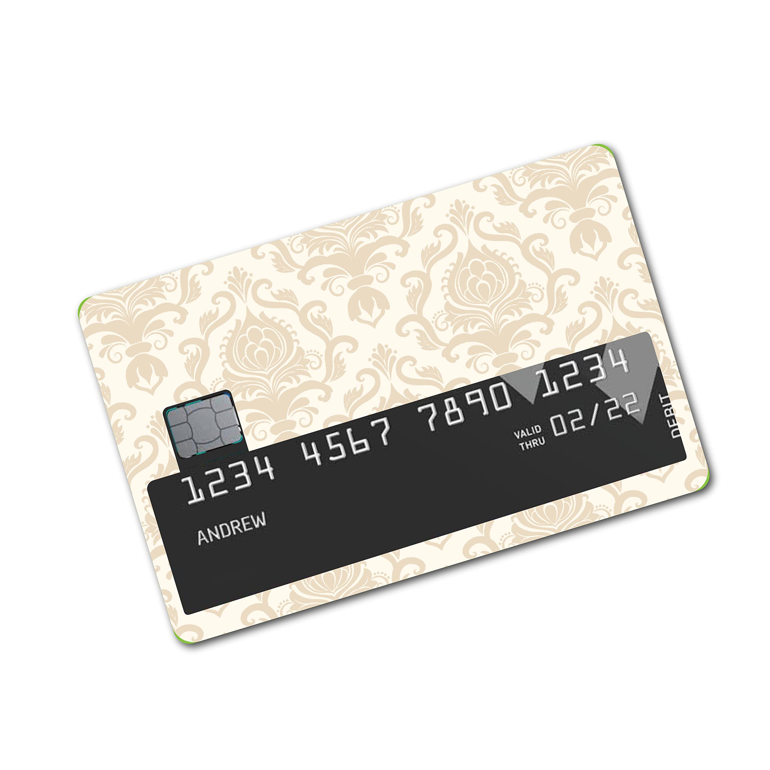 DOTME3D Floral Flower Pattern Printed Card Stickers for Debit Cards / Credit Cards / ATM Front Side Sticker