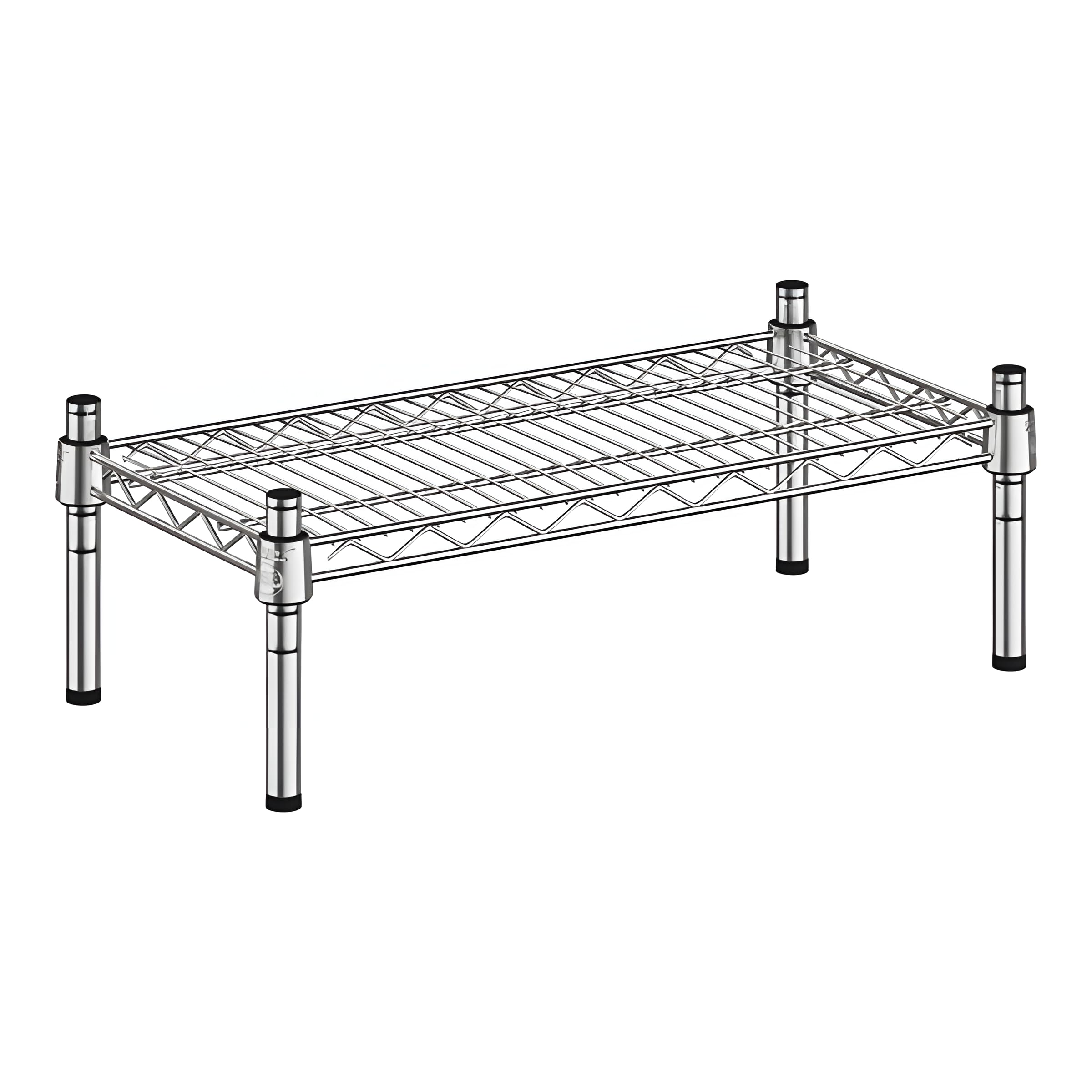 Zedfire 12" x 24" x 8" Chrome Wire Storage Shelf, Dunnage Rack, Commercial 1 Tier Small Shelf