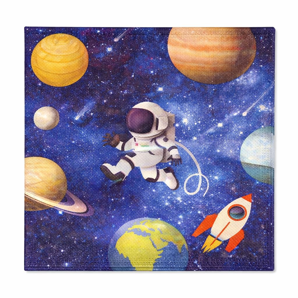 Wanna Party Space Theme Paper Napkins for Outer Space Birthday Party Supplies,Galaxy Solar System Astronaut Theme Paper Napkins Tissues-16 Pieces-image-16