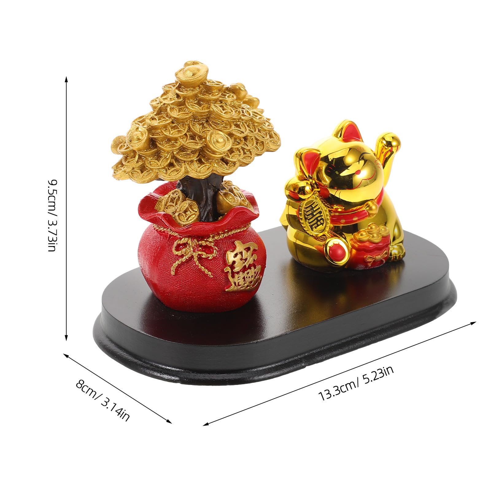 Cabilock 3 Piezas Adorno de Gato Dorado para Escritorio y Hogar, Figura