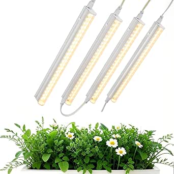 T5 1FT 6W Full Spectrum LED Grow Light Tubes, 4 Pack