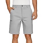 PULI Men\'s 10 Inseam Golf Shorts Stretch Quick Dry Lightweight Casual Chino with Pockets for Outdoor Sports Bright Grey 38