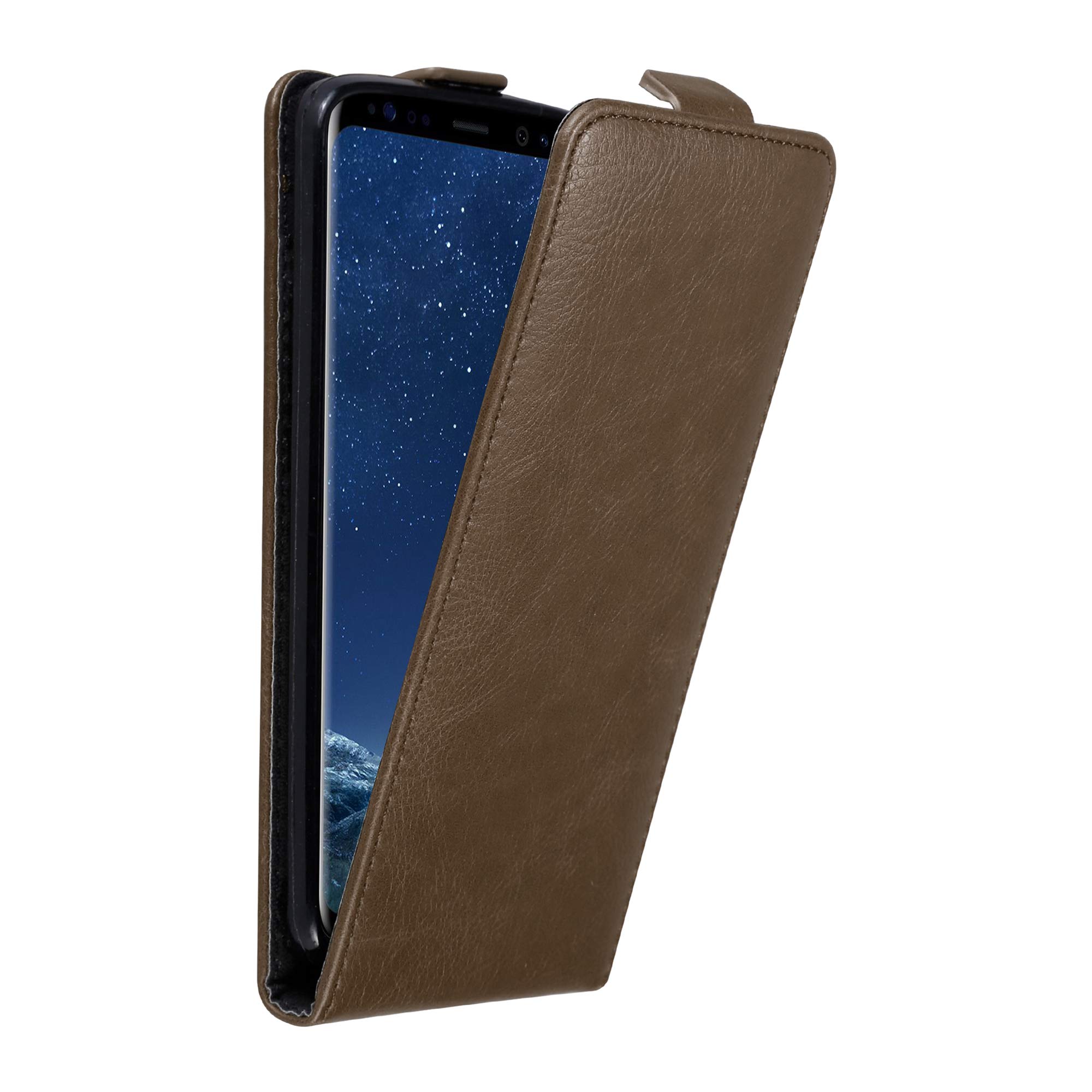 Cadorabo Hülle Samsung Galaxy S8 Flip Design in Braun Produktbeschreibung