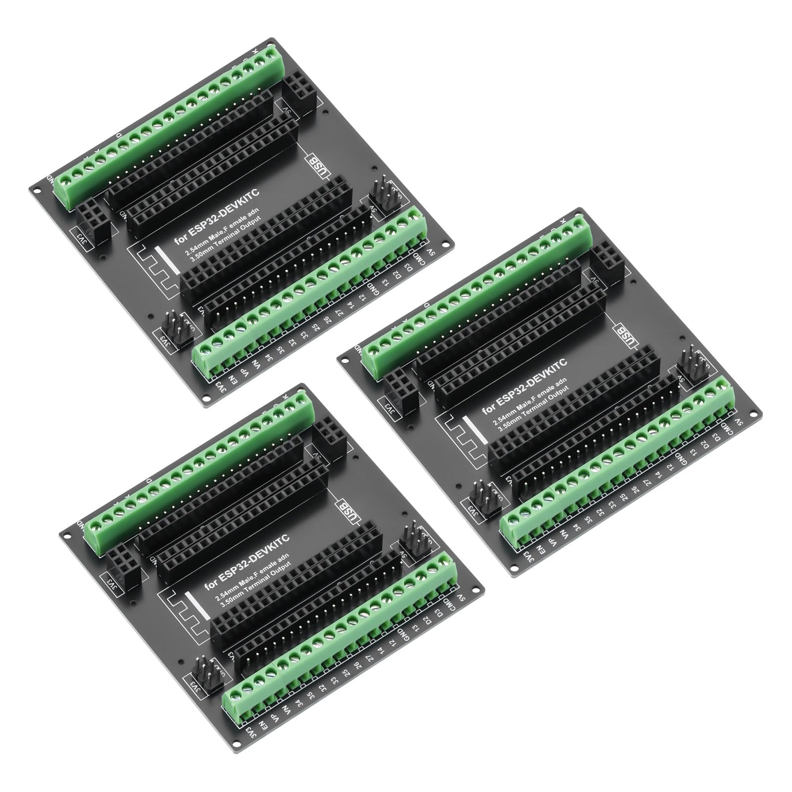 diymore 3 pezzi per ESP32 Breakout Board Scheda di espansione GPIO da 1 a 3 compatibile con la scheda di sviluppo per ESP32 38 Pin