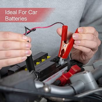 4 Pinces Crocodile Pour Batterie Voiture - 100A - Cuivre - Rouge/noir - Poignée Isolée - Pour Démarrage, Tests électriques