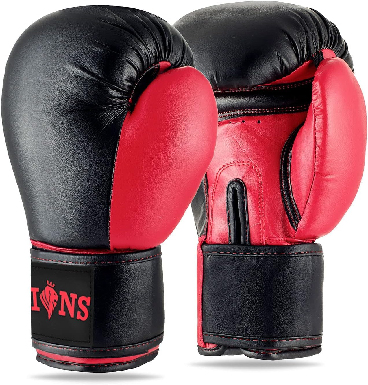 Lions Boxing Gloves - Premium Faux Leather, Pro Sparring Training Muay Thai Gloves, MMA Punching Kickboxing Bag Focus Mitts Fighting Training Workout for Men Women