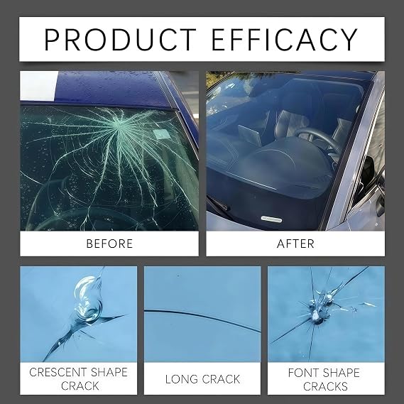Quick Windscreen Repair Kit - 5-Minute Long-Lasting Glass Repair Liquid for All Crack Types on Windscreens, Windows & Mirrors, 1PCS