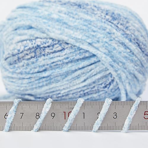 Miniatura 3 de NICEEC 3 madejas - Hilo de felpilla suave para tejer, hilo elegante, para tejer ganchillo, bricolaje y manualidades, longitud total, 9.8 x 278.9 ft,