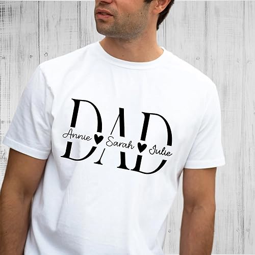 Miniatura 8 de Personalized Fathers Day Shirts With Kids Name, Custom Children Names Dad Shirt, Great Father's Day Shirts For Papa, Customized Daddy T-shirt,