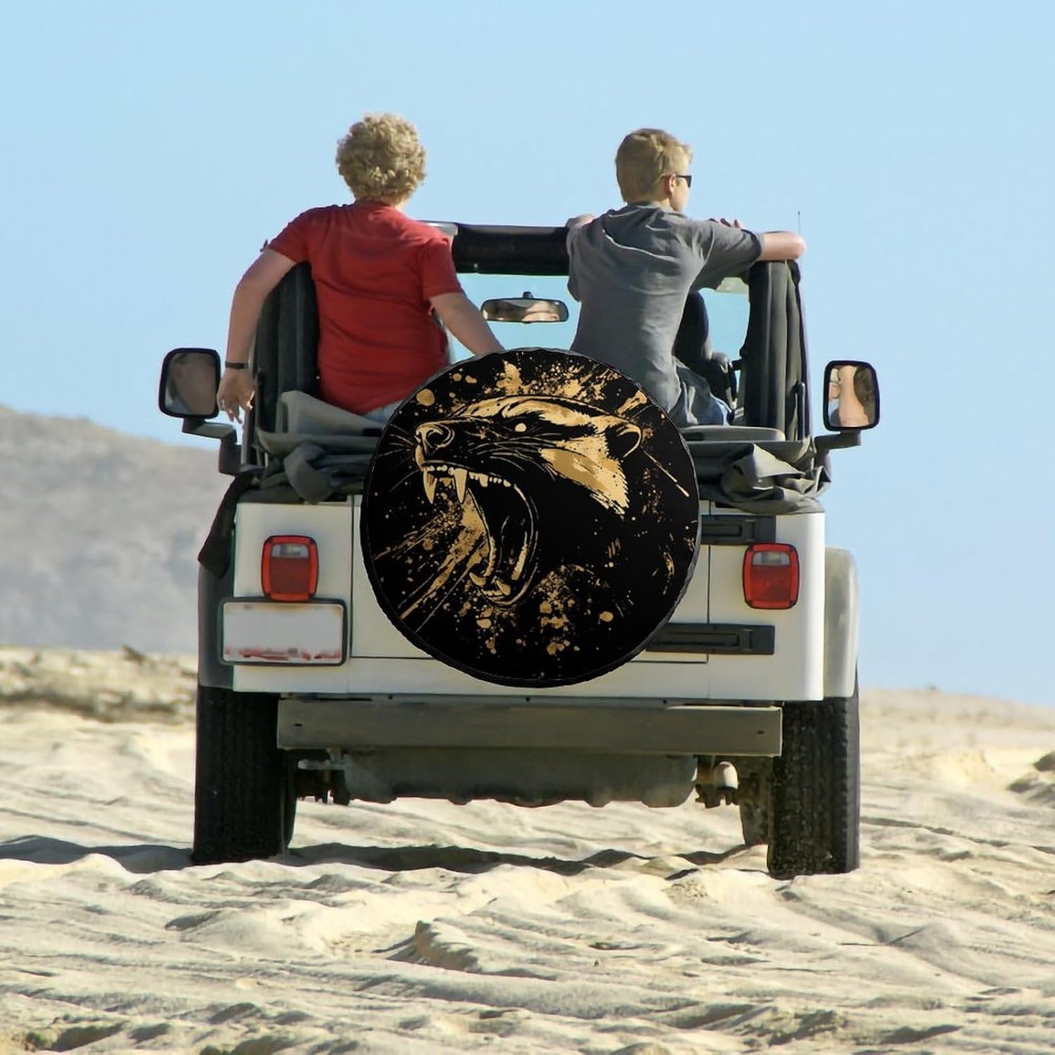 Anger Honey-Badger Roaring Spare Tire Cover Universal Waterproof Wheel Protector Tire Covers for Camper Travel Trailer