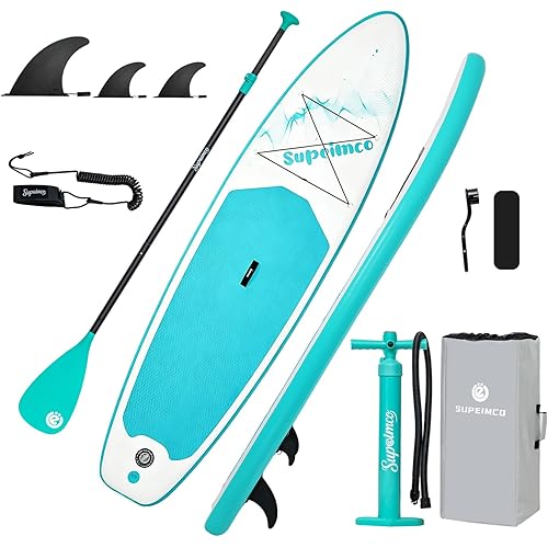 10'6" Inflatable Stand Up Paddle Board - Upgraded Hot Melt Tech, Anti-Slip EVA Deck, Full Accessories for All Skill Levels (Adults & Youth)