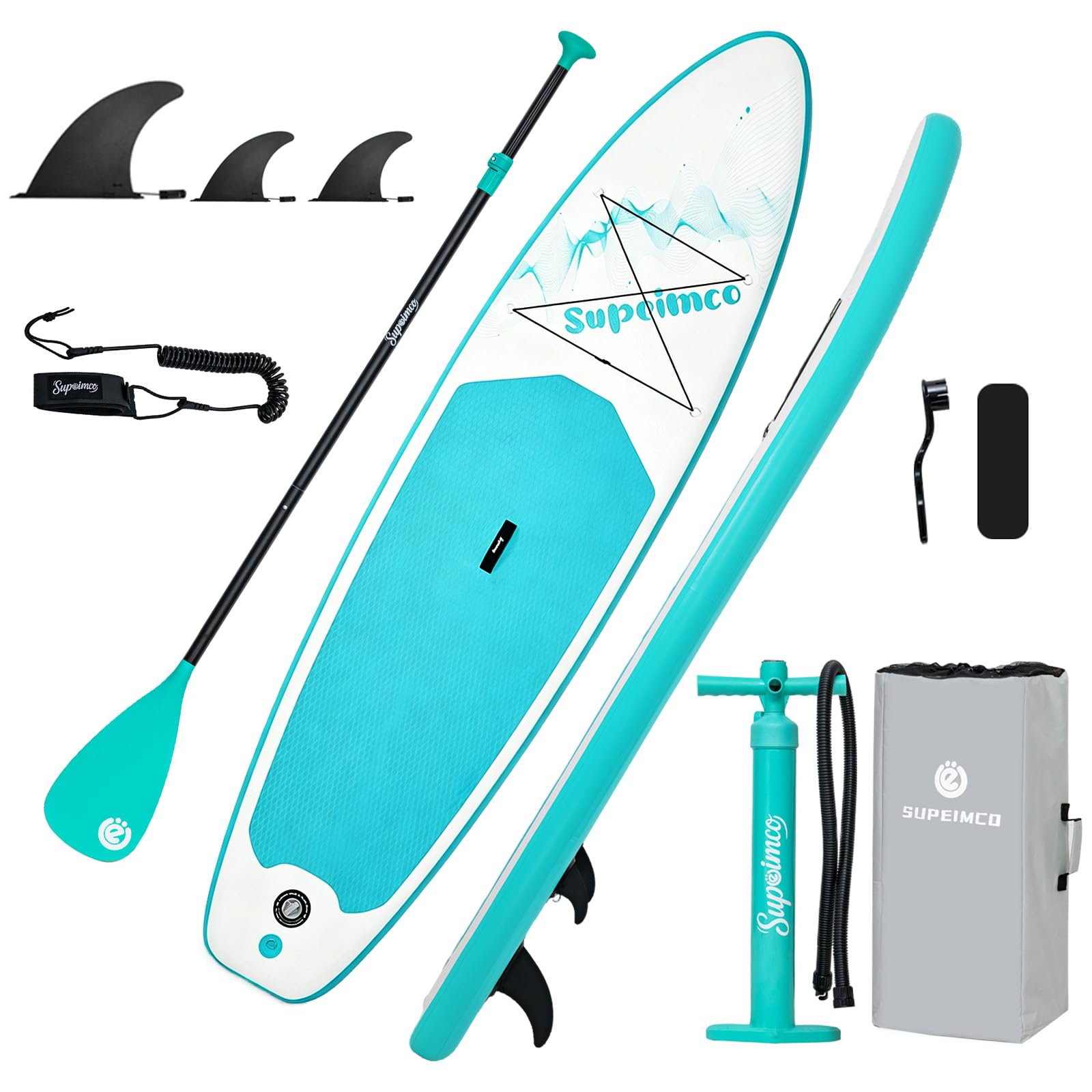 Photo 1 of SUPEIMCO Inflatable Stand Up Paddle Board - 10'6", Hot Melt Tech, Turquoise
