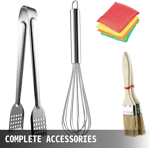 Miniatura 7 de VEVOR - Máquina comercial de donas de gofres de 110 V, 6 agujeros, calefacción de doble cara 122.0-572.0 °F, máquina eléctrica de donas 1550 W