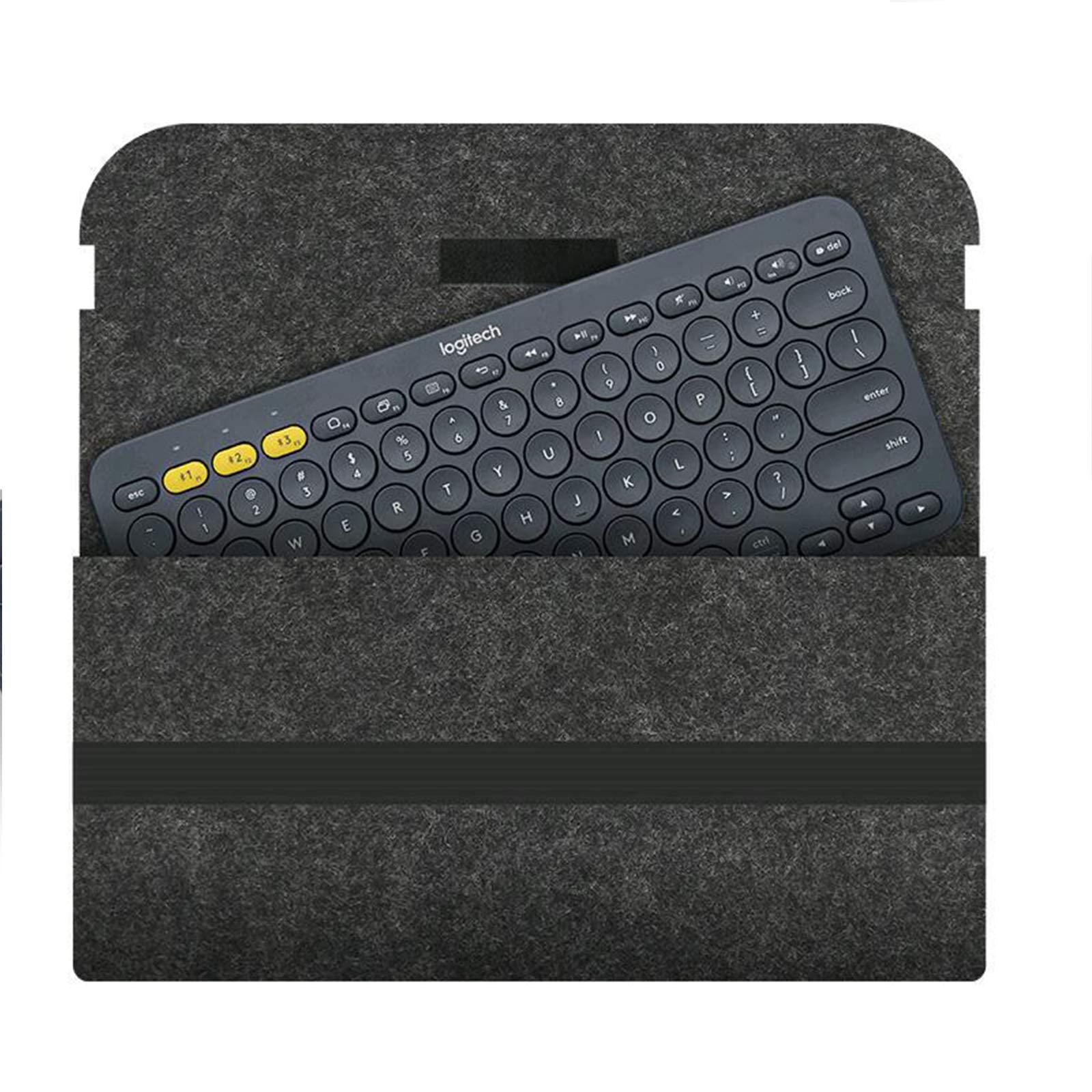 NALACAL Protective Sleeve Pouch for Logitech K380 Bluetooth Multi-Device Wireless Keyboard - Felt Travel Bag Keyboard Cover (Black)