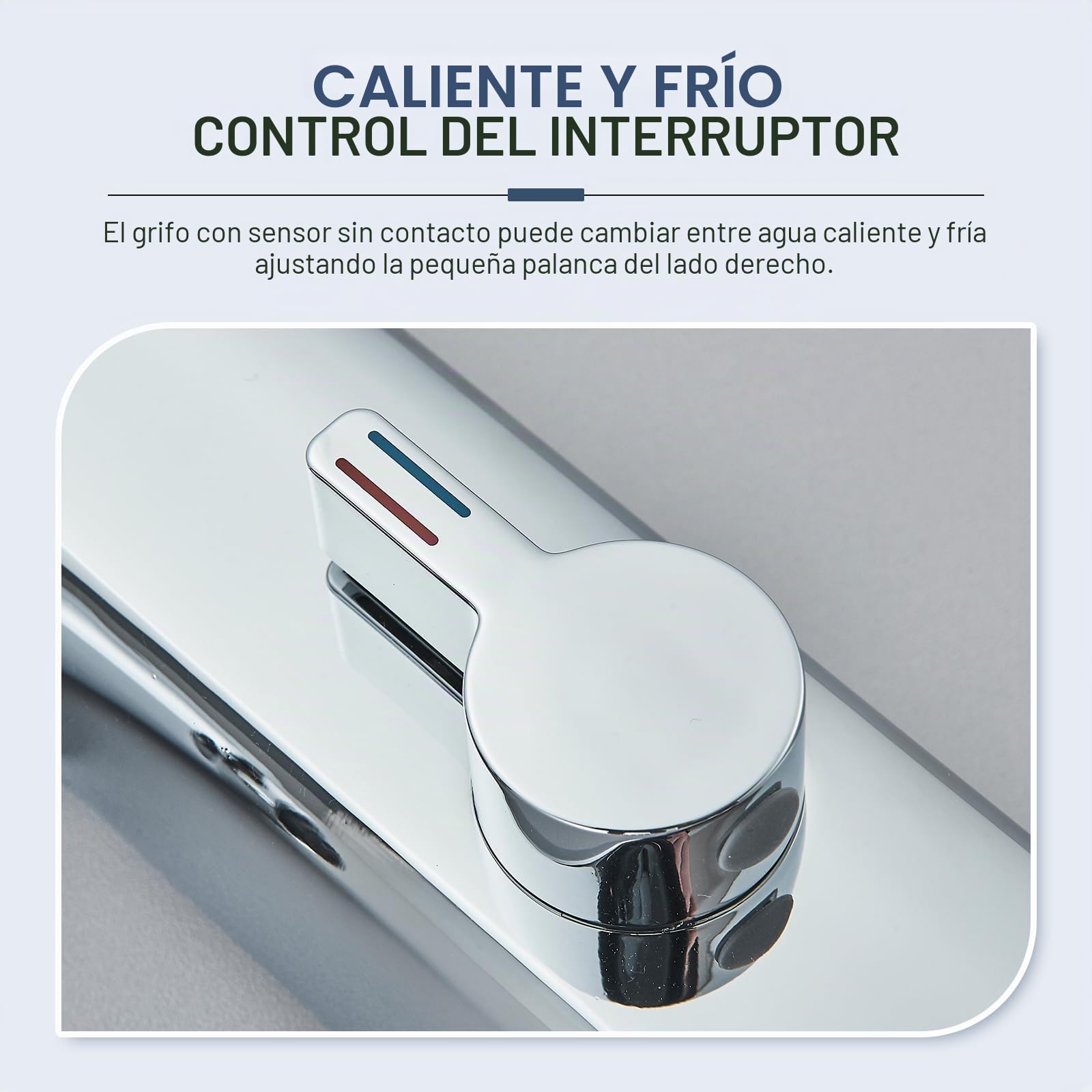 Grifo con sensor infrarrojo baño cromo, sensor automático mezclador baño pantalla pantalla caliente agua fría grifo mezclador grifo lavabo