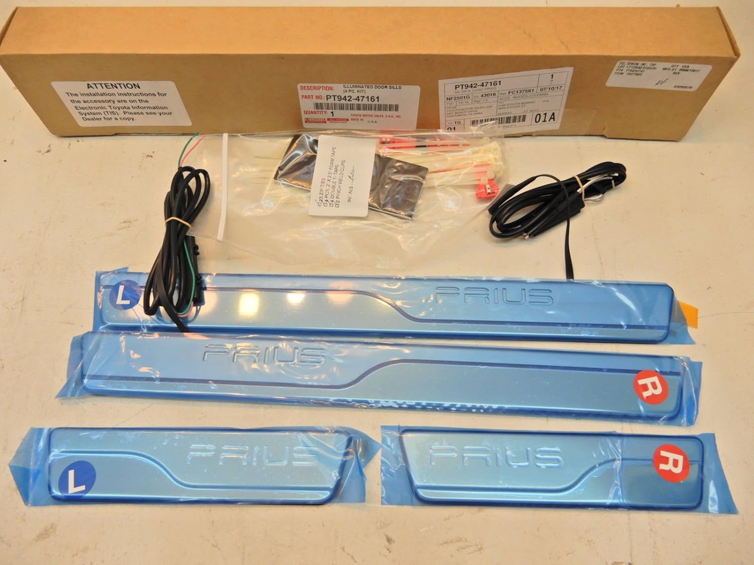 Genuine Toyota 2016 Thru 2022 Prius LED Lighted/Illuminated Door Sill Guards