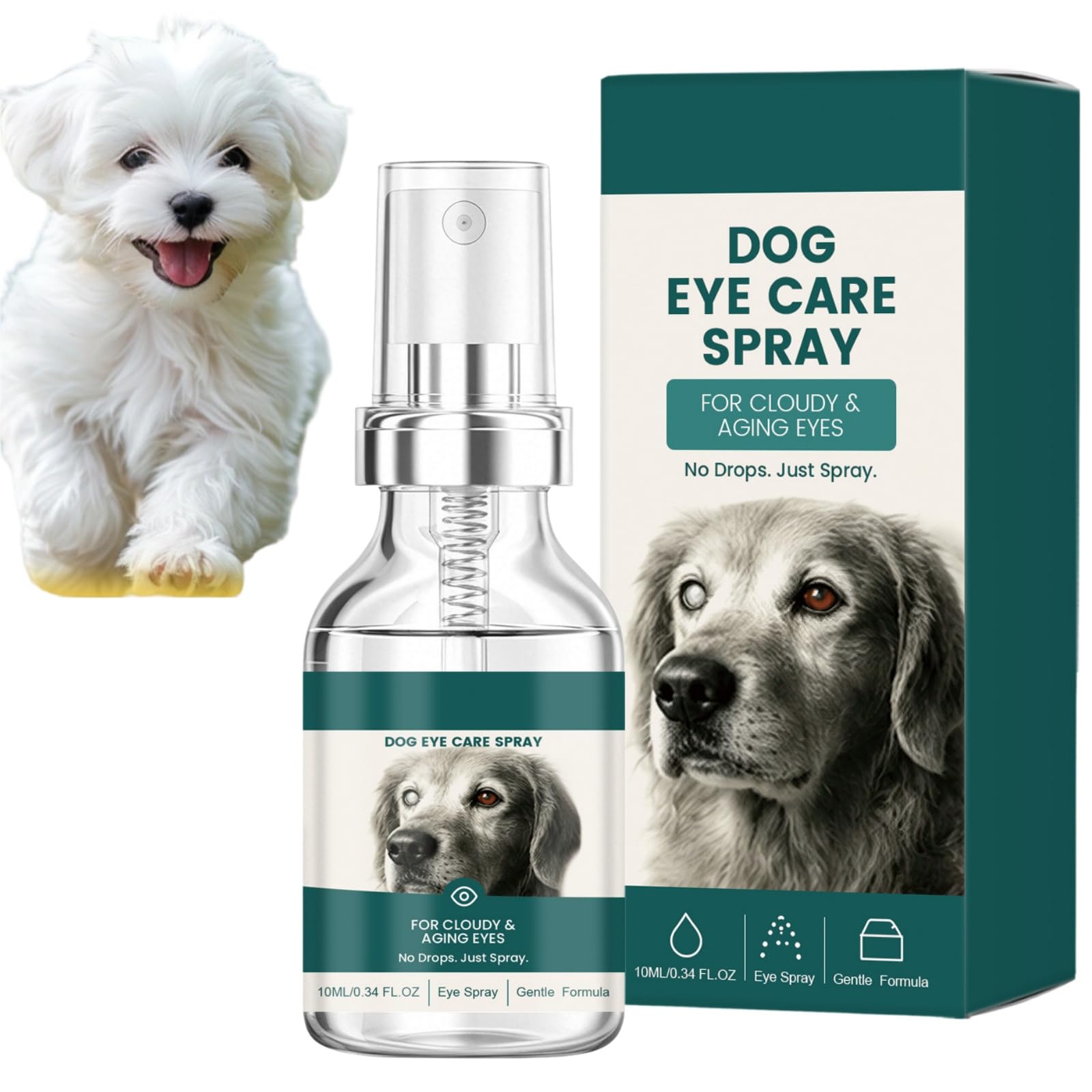 10ml Lutein Eye Spray for Dogs,Dry Eye Mist Spray for Tired&Irritated Eyes
