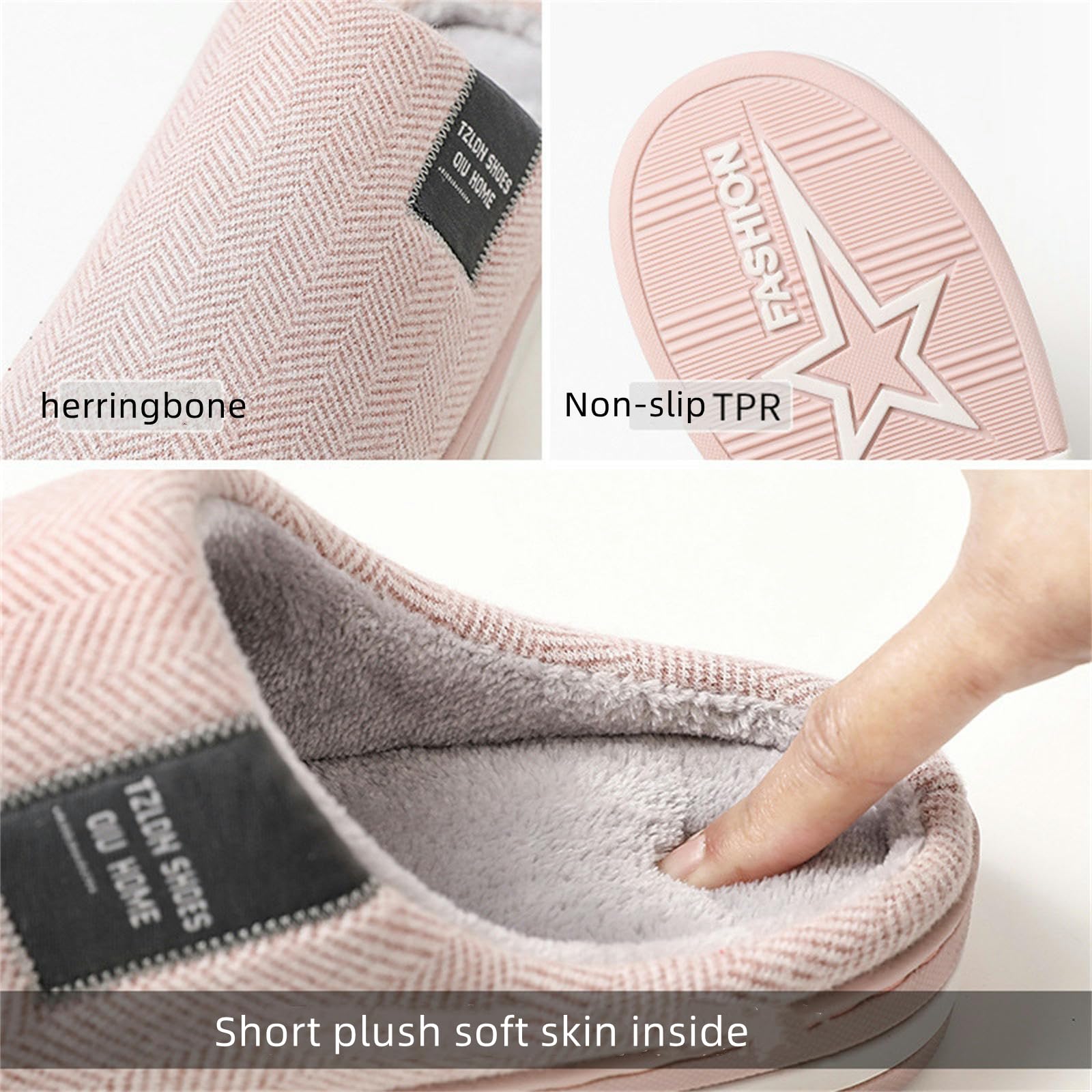 Ciabatte Donna Invernali Pantofole di Cotone Maschile per Uso Domestico in Autunno E Inverno, Non Slip, Pantofole Pelose Calde Interne-coffee2-36-37