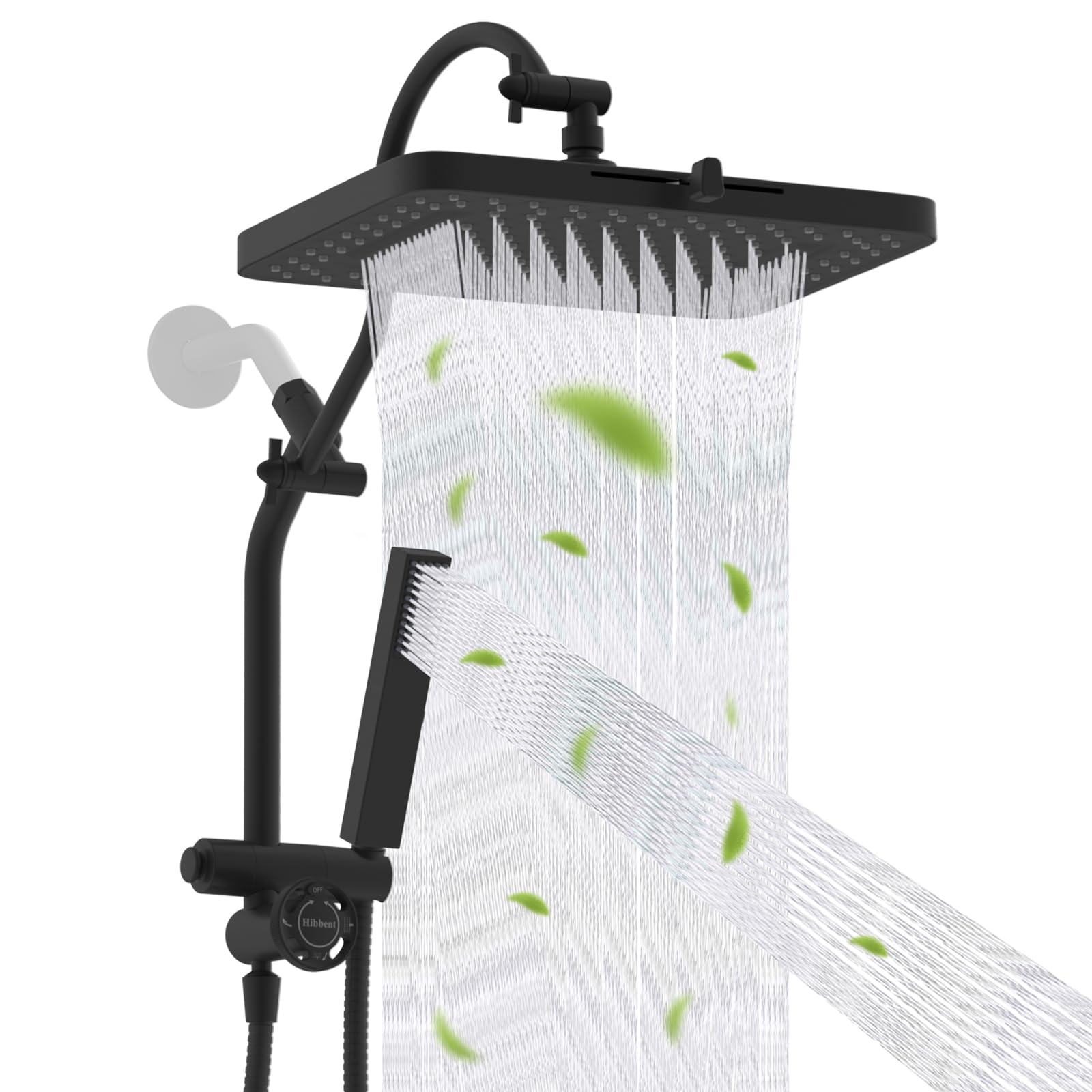 Photo 1 of Hibbent 5-Mode 13" Rain Shower head, 4-Spray Handheld Shower, Matte Black
