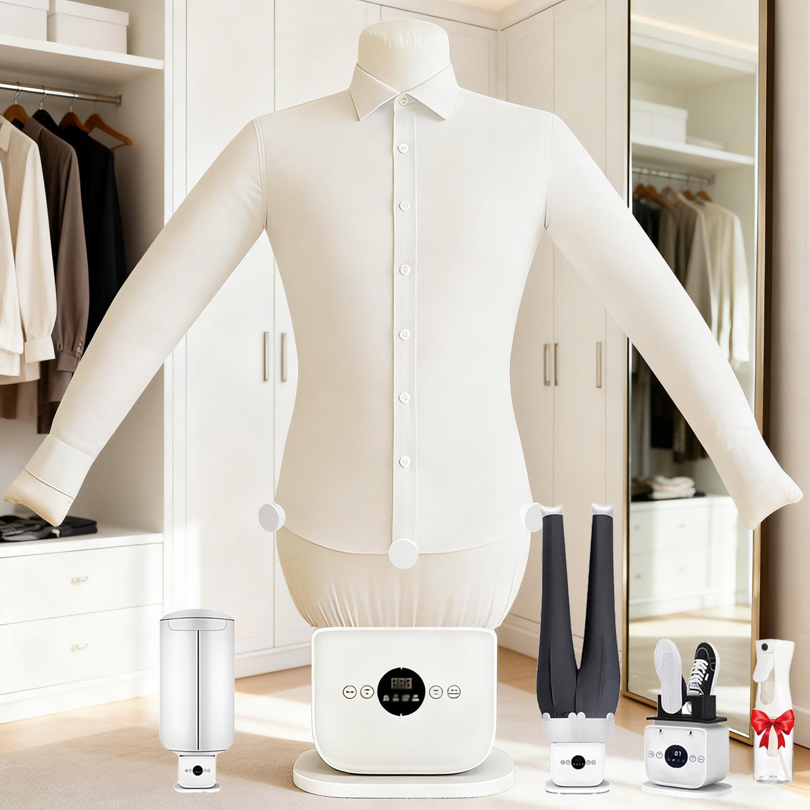 LXPINGMM Portable Shirt Press & Wrinkle Remover,Compact 3-in-1 Hot-Air Iron,8 Minutes Quick Ironed Dry, Adjustable Gentle on All Fabrics for Shirts & Pants C