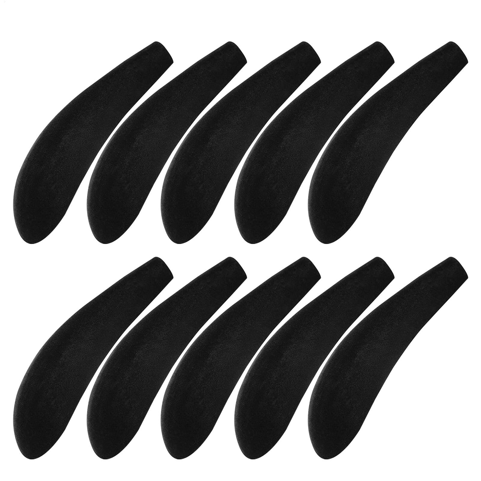 Hanger Shoulder Foam - Hanger Shoulder Pad | Coat Hanger Form, 10pcs Sweater Hanger Shaper, Non-Slip Velvet Wide Standard Suit Hangers Pads for Closet, Wardrobe, Home, Hotel, Dorm, Black