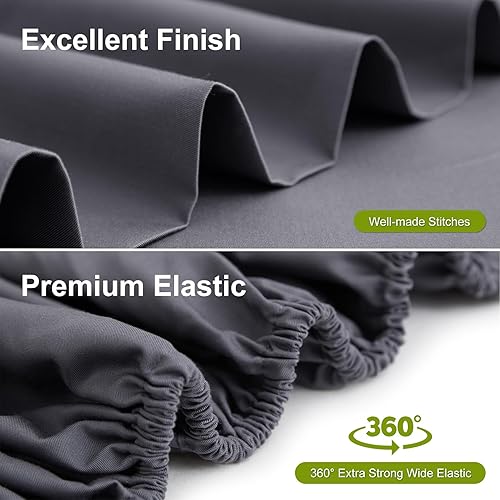 Miniatura 9 de Ivellow Sábanas de bolsillo profundo tamaño King, rayón derivado del bambú, bolsillo extra profundo de hasta 18 a 24 pulgadas, sábanas refrescantes