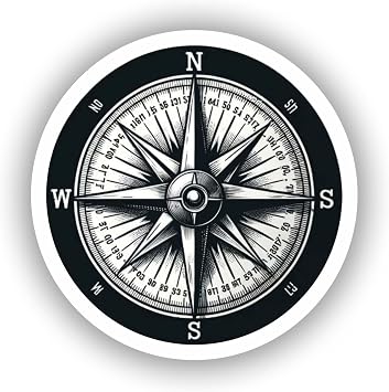 Vintage Compass Rose Sticker - Antique Navigational Decal for Travel Gear, Laptops, Adventure Decor - Vinyl Sticker for Explorers 4