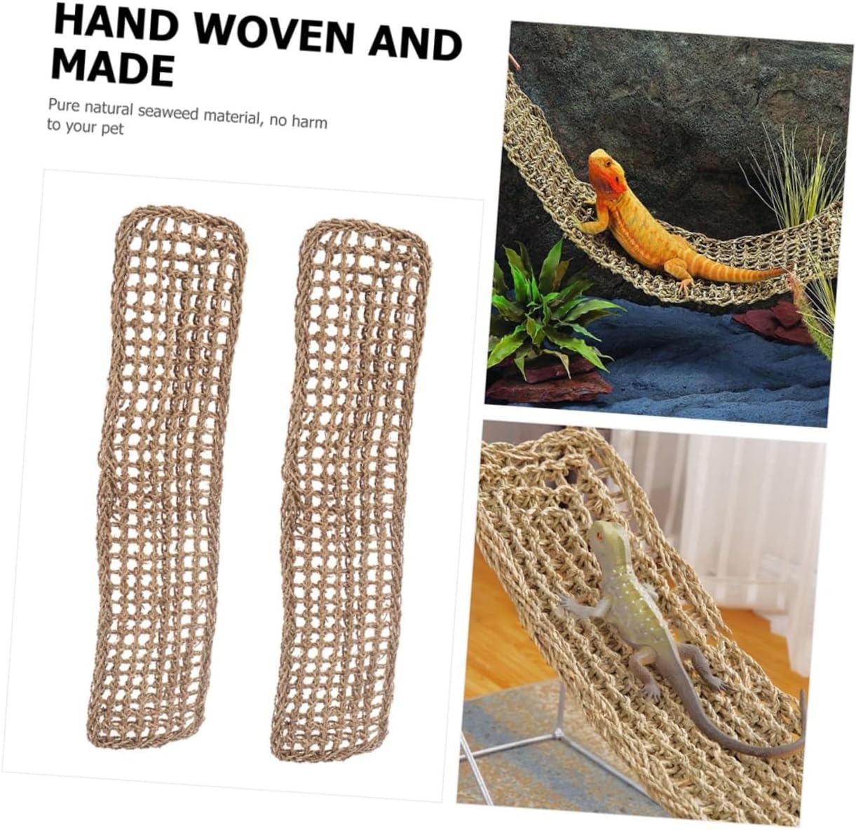 Generic Reptile Hammock Bulk Lizard Seagrass Pad Lizard Lounger Pet Seagrass Pads for Snake