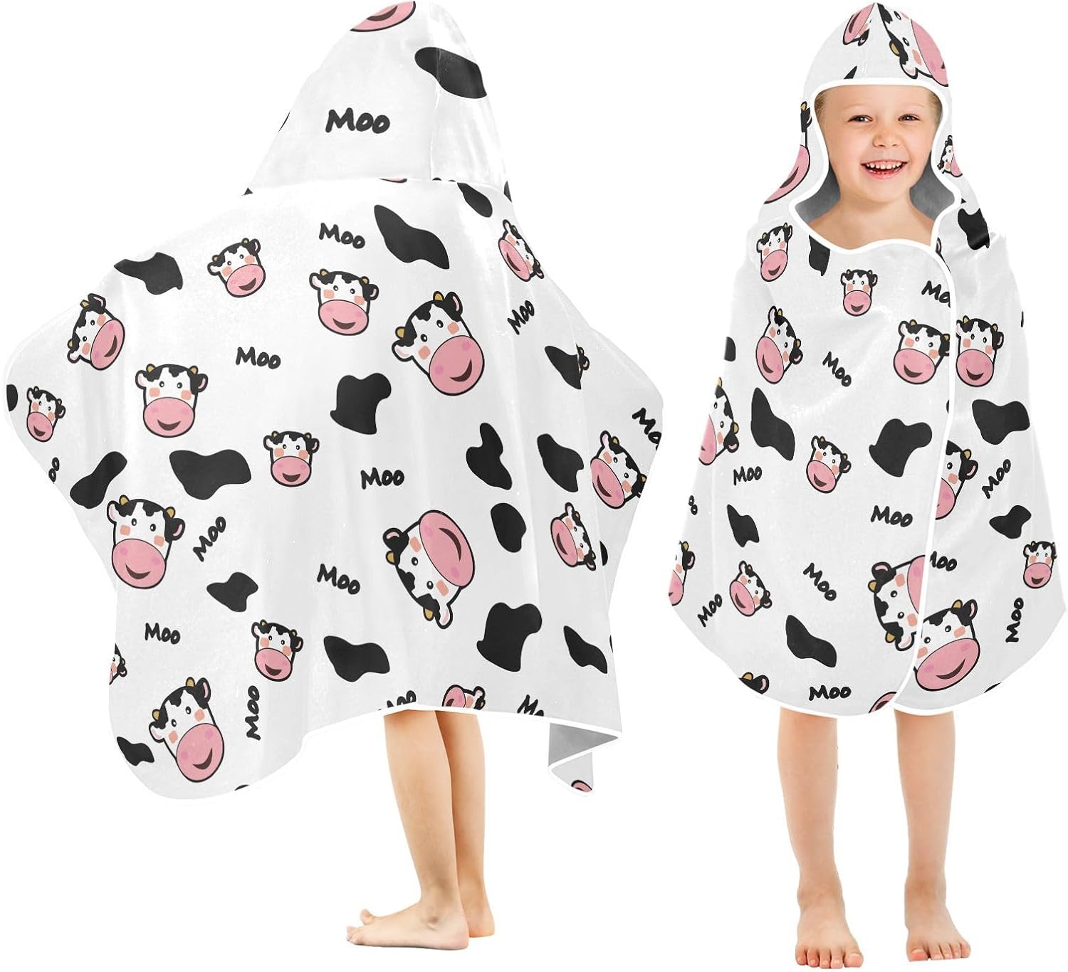 Kids Beach Towel for Boys Girls, Construction Garbage Trucks Street Bath Towel Wrap, Baby Hooded Towels, Toddler Soft Pool Swim Towels