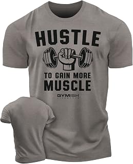 Hustle to Gain More Muscle Funny Gym Workout Shirts for Men
