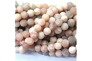 (TM) Natural Unpolished Moonstone Round Jewelry Making Gemstone Beads (6mm)
