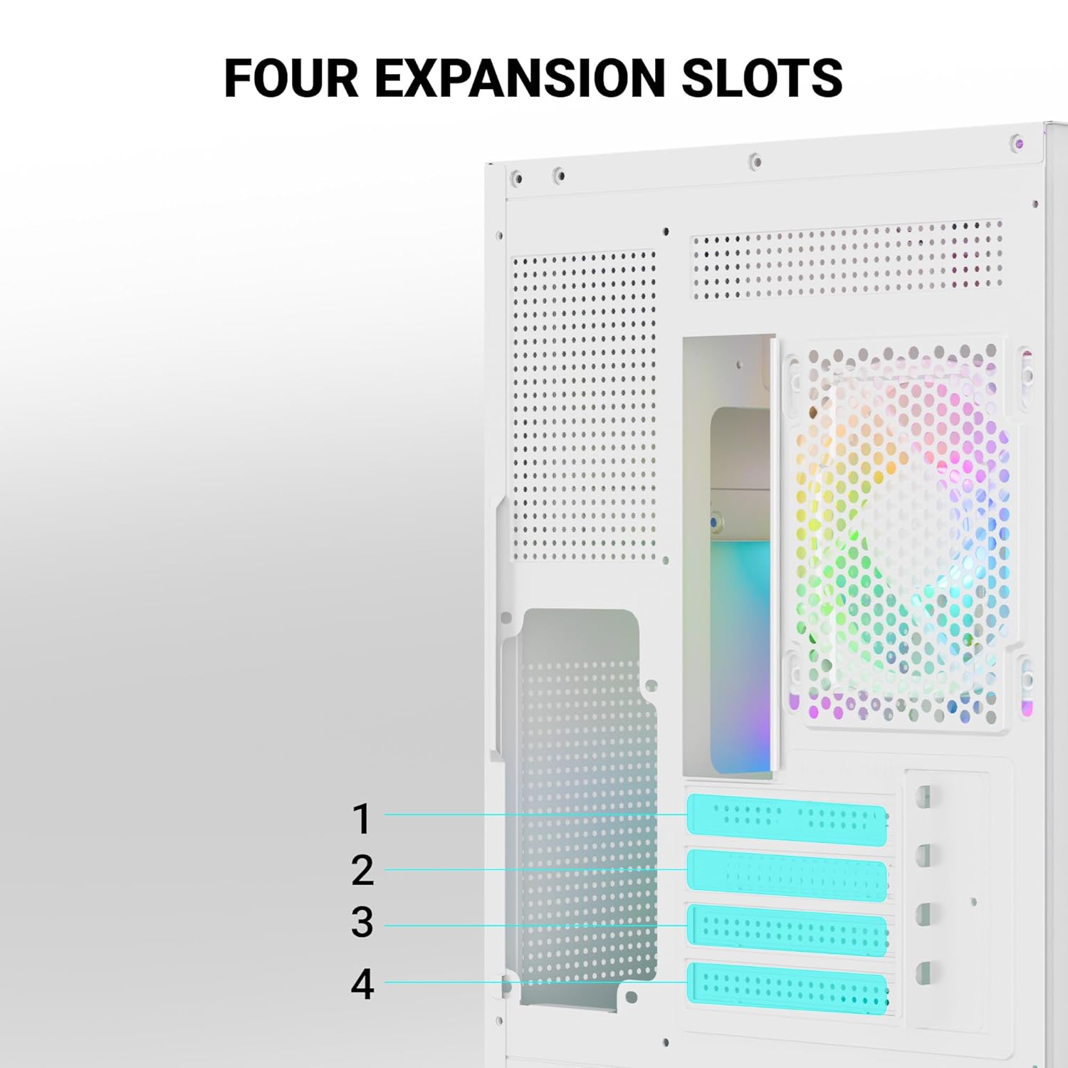 Ant Esports Crystal Z2 Mid-Tower Computer Case/Gaming Cabinet – White | Support Micro-ATX, Mini-ITX | Pre-Installed 3 ARGB Infinity Mirror Fans 51 717PWor4I7L. SL1500