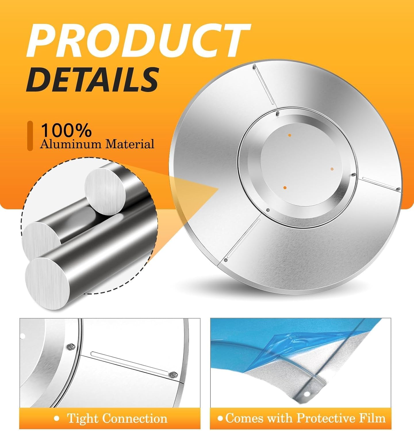 NUPICK Patio Heater Reflector Shield, 33" Propane Outdoor Heaters Replacement Part, Aluminum Heat Reflector Shield Top for Propane Outdoor Heaters