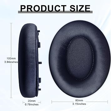 Replacement Ear Pads for Sony WH-1000XM4 (WH1000XM4) Over-Ear Headphones, Ear Cushions, Headset Earpads, Ear Cups Cover with Soft Protein Leather (Blue)