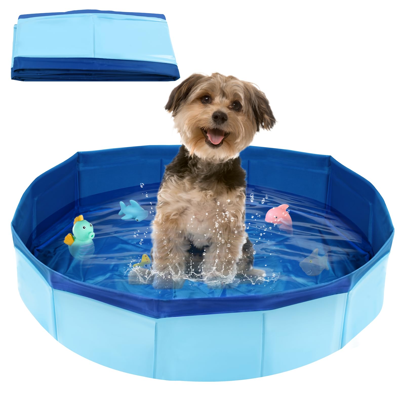 LQTSLFM Piscina Gatos, Piscina Perros y Gatos, Piscinas Plegable Gatos, Piscinas para Animal, Piscin para Gatos &Perros Pueden Jugar en el Agua, Bañarse y Descansar (50x10cm-RojoB) — view 8