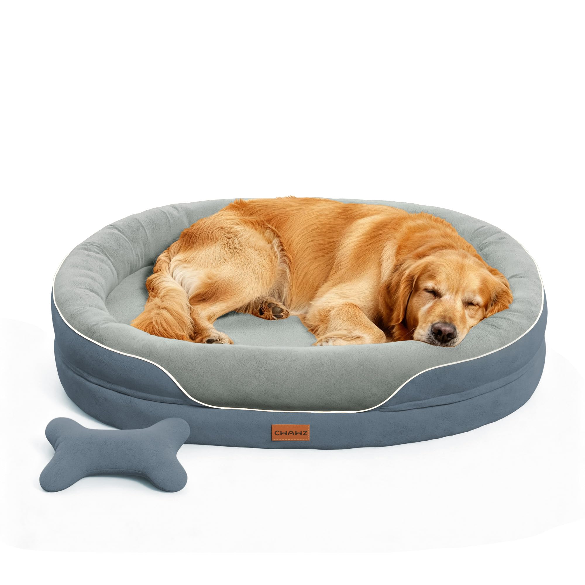 CWAWZ XL Orthopaedic Dog Bed, Extra Large Dog Bed, Dog Sofa for Large Dogs with Full Neck Rollers, Double-Sided Dog Cooling Bed with Memory Foam, Washable Sofa with Non-Slip