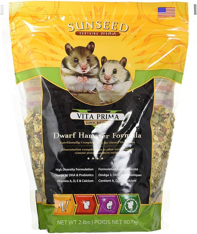 Sunseed 36070 Vita Prima Sunscription Dwarf Hamster Food - High-Variety Formula - 2 LBS