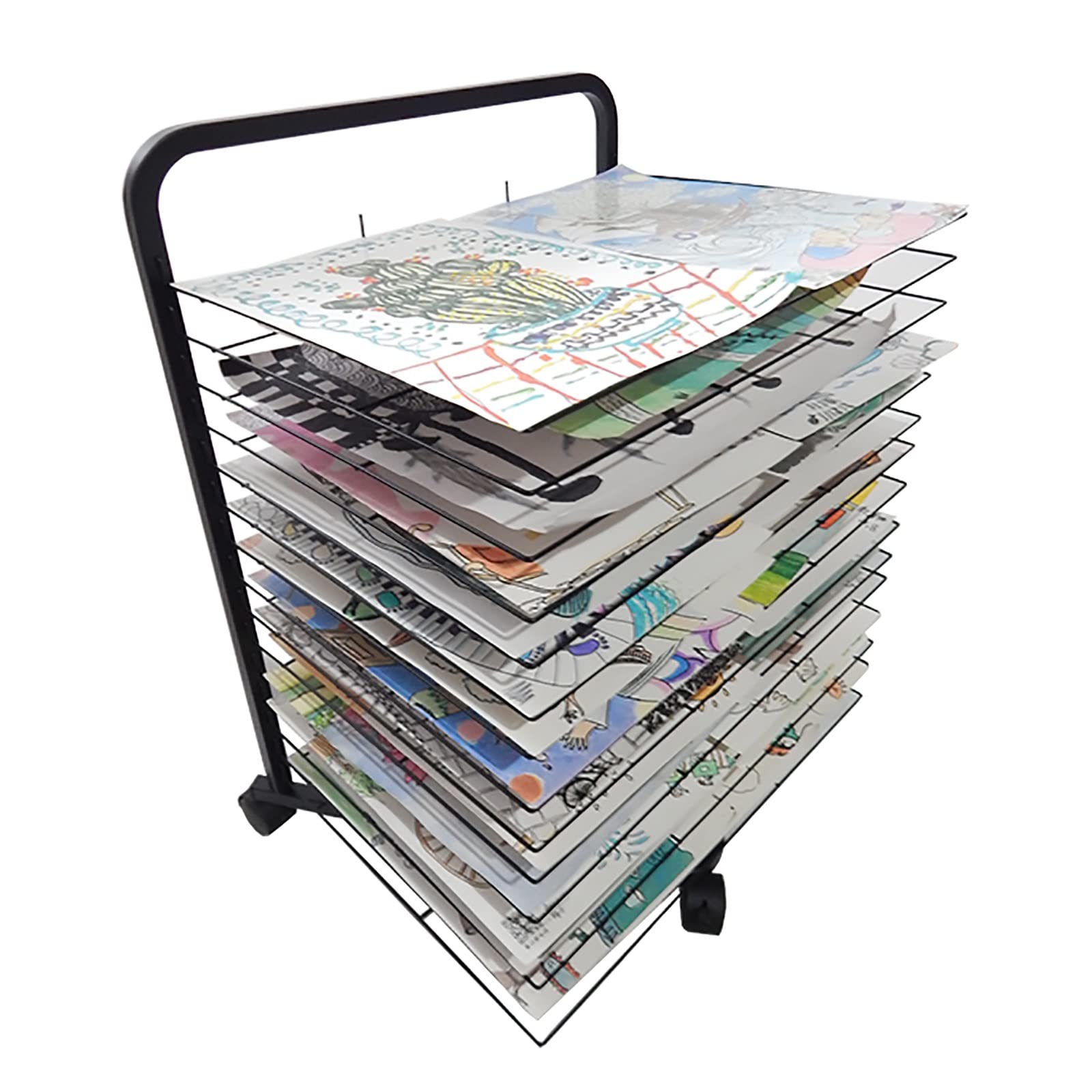 Stendibiancheria mobile per artisti, 15 ripiani, per pittura, carta e stampe, materiali artistici nize & Transport perfetto per uso in studio e facile asciugatura