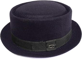 Porkpie Fedora Mens Vintage Style Wool Blend S/M, F1678NAVY