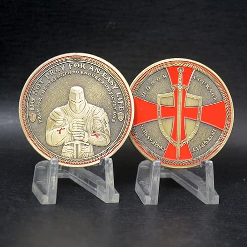 Miniatura 5 de Aomcisi Moneda religiosa conmemorativa de la Cruz Roja del Caballero Templario