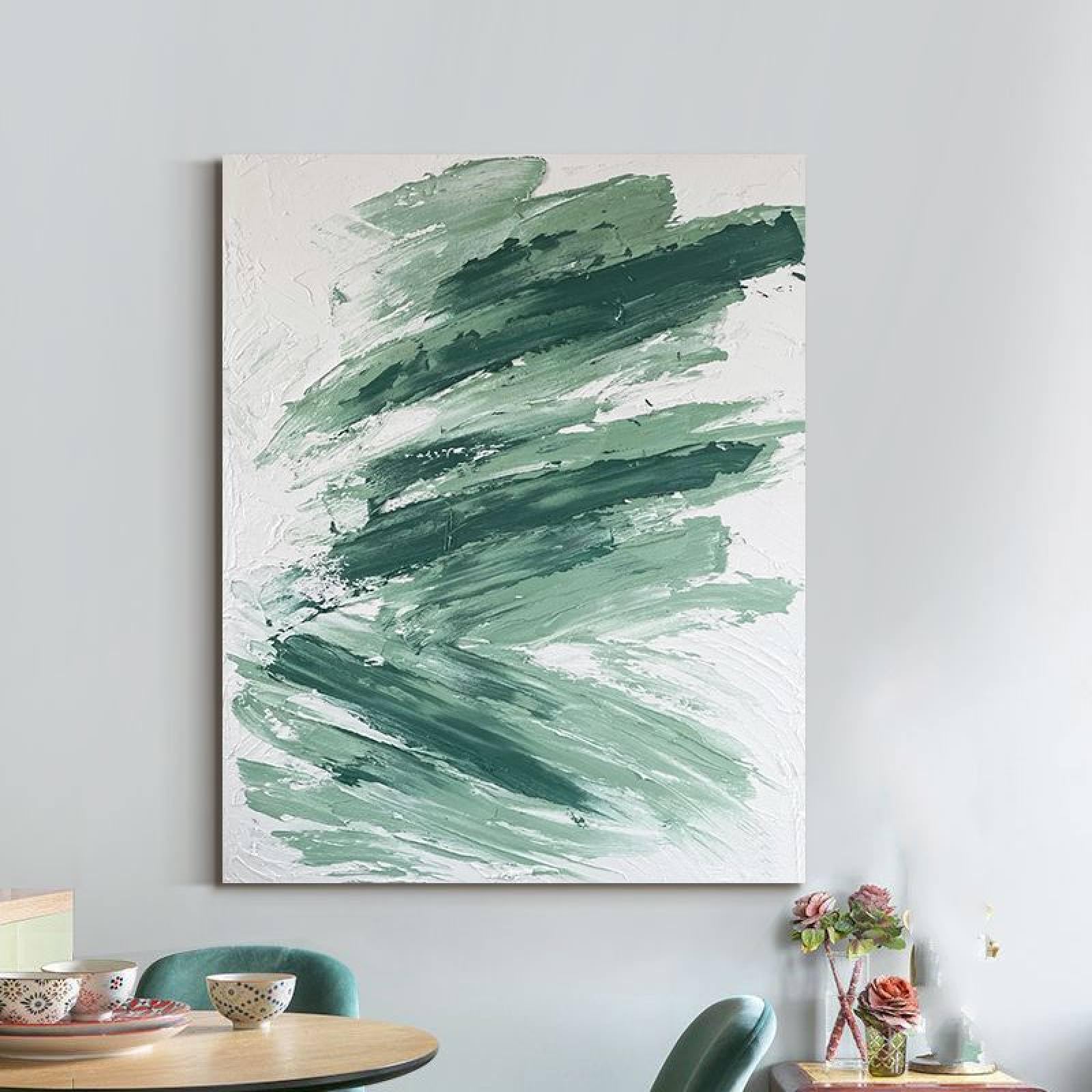 Peintures à l'huile sur toile forêt style simple pour papier peint de bureau