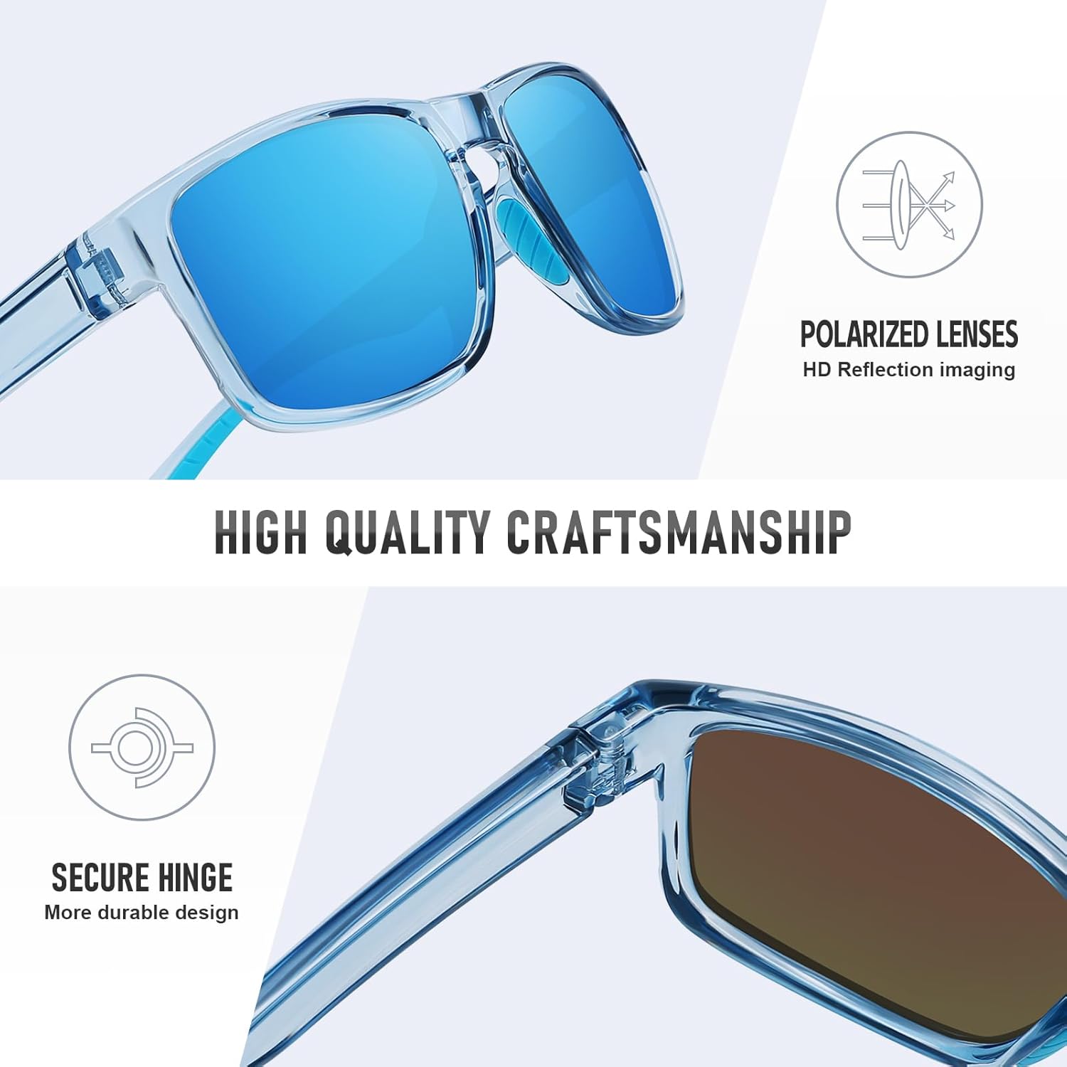 Sports Polarized Sunglasses for Men Women UV Protection Unbreakable Driving Running Fishing Hiking Sun Glasses - Image 4