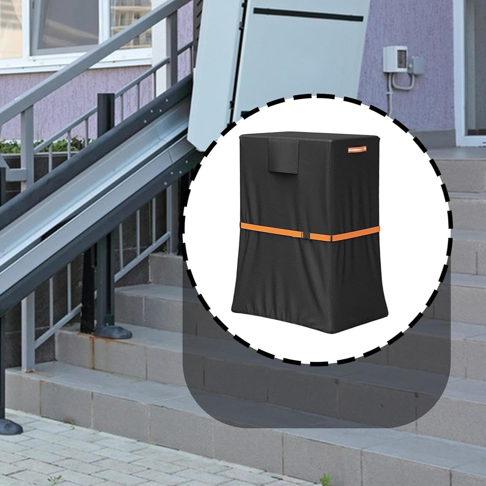Copertura per montascale | Tessuto Oxford impermeabile – Copertura protettiva per ascensore elettrico mobile – per interni ed esterni, giardino, cortile, balcone, terrazza, cortile, portici