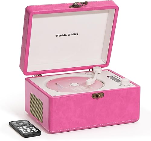 Reproductor de CD portátil para el hogar con altavoces mejorados, entrada y salida Bluetooth, reproductor de CD de escritorio recargable con